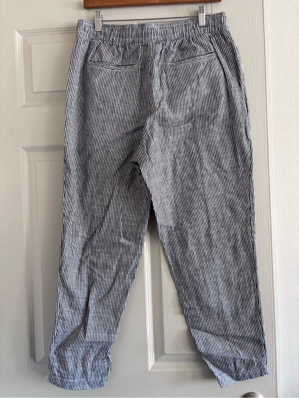 Navy and White Stripe Casual Pants - Picture 2 of 6